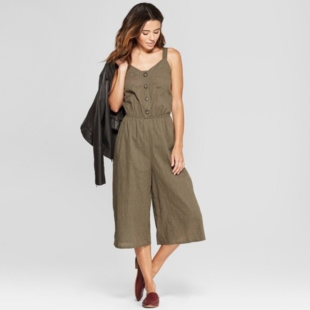 Universal Thread Jumpsuit Womens Extra Small Green Ankle Length Wide Leg Ladies